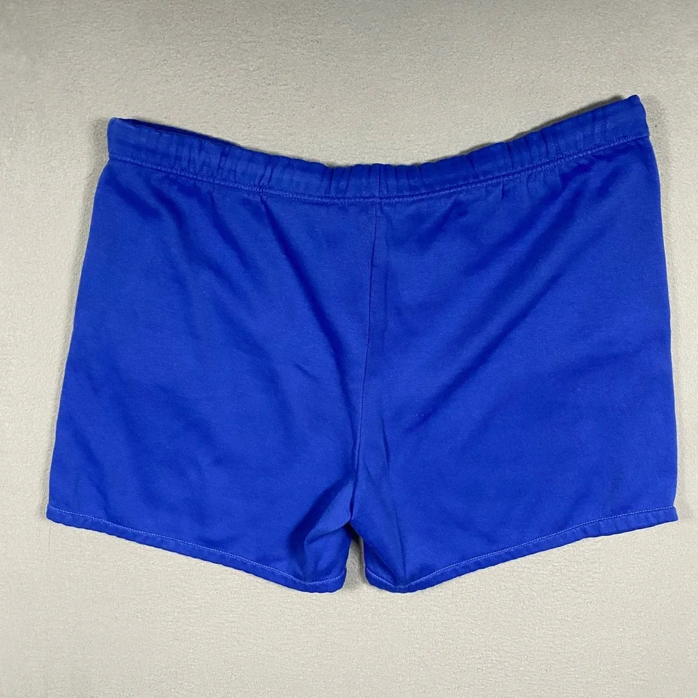 Vintage Wilson Athletic Shorts Mens Large Blue Fleece Lined Drawstring Logo Gym